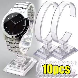 10Pcs Watch Display Stand C Shape Transparent Plastic Holder Counter Stand for Watch Bracelet Jewelry Display Props Showcase