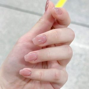 Purist Ice Transparent Nude Color Nail Art Wearable False Nails Long Lasting Detachable Natural Looking Nail Tips for Any Skin Type