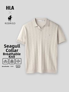 HLA | Old Money Business Oyster Collar Breathable Cool Polo Shirt