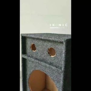 IKONIC Box Speaker Subwoofer Pasif 12 Inch Karpet Hitam Box Speaker Kayu Bediri / Standing Dengan Lobang Twiter Tweeter Corong Kualitas Terbaik