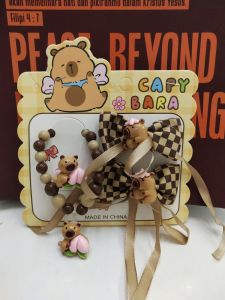 SET AKSESORIS RAMBUT PREMIUM CAPIBARA GELANG JEPIT CINCIN