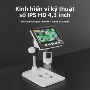Kính Hiển Vi Kỹ Thuật Số 4.3 Inch 1080P Độ Phóng Đại 50-1000x Pin 2000mAh Kính Hiển Vi Dạng Đồng Xu Dùng Cho Sửa Chữa Điện Tử Hàn PCB