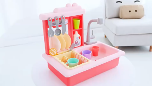 Đồ chơi bồn rửa chén bát cho bé 26 chi tiết vòi tự động dùng pin giúp bé phát triển trí tuệ Thế giới đồ chơi 1104