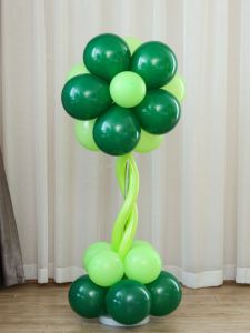 Childrens Green Five-Petal Flower Balloon Column Flower Support Ground Float School Kindergarten Festival Decoration Decoration