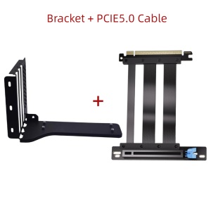 TISHRIC PCIE 5.0 4.0 3.0 16X Graphics Video Card Bracket PCI-E 16X Riser Cable 20CM Extension Cable Vertical GPU Mounting Holder