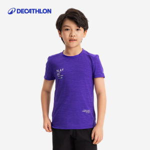 Decathlon Boys T-Shirt Short Sleeve Quick Dry Running School Sports Breathable Childrens Clothing round Neck Casual Sportswear