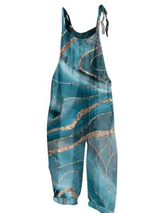 Casual Loose Printed Camisole Jumpsuit High Waist Straight Leg Pants Street Style Long Pants Regular Thickness Autumn Collection