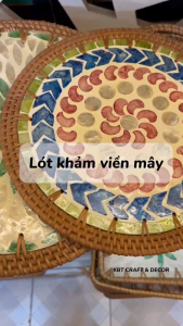 Lót khảm viền mây đa dạng kích thước khay lót bàn ăn (KBT001LKLM)