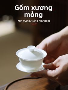 MIANXIAOCHENG | Dụng Cụ Trà Gaiwan Sứ Xương Trắng Sạch