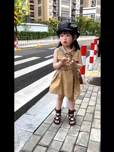 PRINCESS KESLI 2-9 Years Girls Dress Cargo Dress For Kids Sleeveless Baju Budak Perempuan Korean Style Kids Girl Clothes