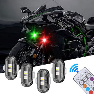 KEVANLY | 1/2/4pcs/sets Wireless Remote RGB Aircraft Airplane Helicopter Warning Light Decorative Light For Motorcycle Car LED Flash Light