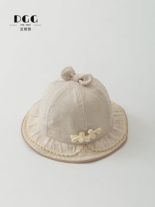 Princess Style Baby Girls Fishing Cap Spring Autumn Cute Child Sunshade Hat Outing Wide Brim round Top Cotton Casual Hat