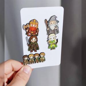 Bandai | 5/10pcs Cute Chibi Fantasy Movie Enamel Pin Set Cartoon Lord Character Lapel Brooch Badges Bag Decor Collectible Gift for Fans