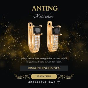 PROMO ANTING JEPIT BATU HITAM PERMATA TITANIUM MODEL TERBARU