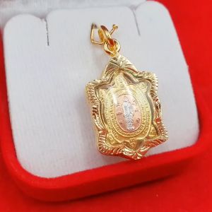 จี้ทองรูปเต่าหลวงปู่หลิว ขนาด 1.6 x 2.5 cm จี้พระ เสริมดวงบารมี โชคลาภ อายุยืน หายจากโรคภัยไข้เจ็บ งานสวย ชุบทอง