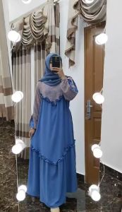 Dress Crinkle Berkualitas Tinggi & Mix Brukat Gaya Malika Ukuran Anak & Dewasa