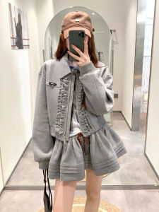 DANTING | College Style Miu Retro Designer Two Piece Outfit