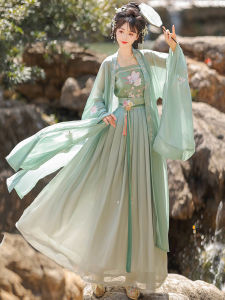 CHANPEI | Elegant Green Hanfu Long Sleeve Spring Dress