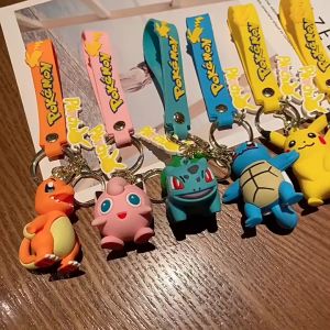 Pokemon Keychains Cute Cartoon Pikachu Key Rings for Women Bag Charm Trinket Decor Pendant