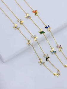 Elegant Glowing Butterfly Multi-Drop Necklace Luxury Fashion Zircon Embedded Alloy Pendant Sweet Style Womens Jewelry