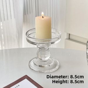 Roman Column Glass Candle Holder Crystal Transparent Vintage Decorative Items Romantic Candlelight Dinner Photo Props
