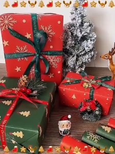 Christmas Wrapping Paper Set 6 Assorted Festive Designs 50x70cm Gift Wrapper Sheets for Xmas Presents Family Gifts Kids Gifts Secret Santa Holiday Party DIY Gift Packing Gift Box Packaging and Christmas Decor
