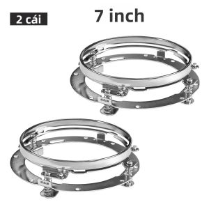 Giá Đỡ Vòng Đèn Pha LED 7 Inch Đa Năng Bền Chắc Màu Đen/mạ Crôm Tương Thích Với Wrangler Benz Toyota Ford Mazda Suzuki Nissan