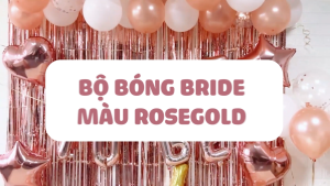 Bộ bong bóng trang trí tiệc chia tay độc thân chữ Bridal Shower màu Rosegold Ctdt15