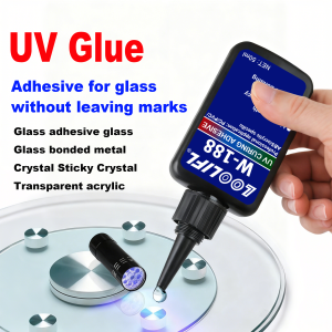 50ml transparent UV glue: high strength fast curing (equipped with UV flashlight)suitable for glass crystal and handmade DIY