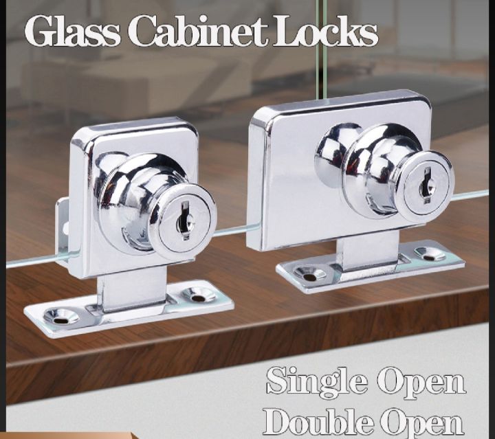 Glass Lock Showcase Cabinet Push Sliding Locks Furniture Hardware ...