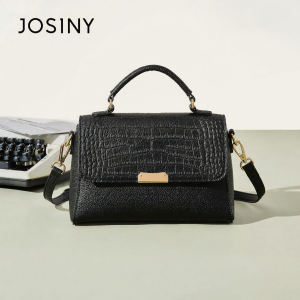 Josiny | New Fashionable Crocodile Pattern Leather Tote Handbag Crossbody Bag for Versatile Use