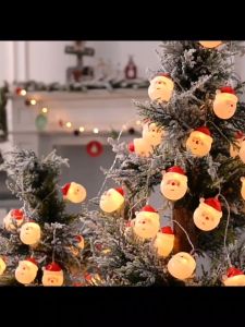 Dây đèn Led ông già Noen chuông người tuyết trang trí Giáng Sinh (Cắm điện 5m 20 đèn)