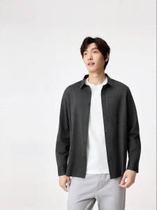 Purcotton | Autumn New Knitted Mens Shirt