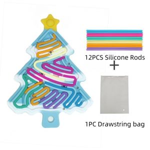 Fidget Toys double-sided silicone sensory activity board anxiety relief training silicone sensory toy Christmas tree gift