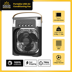 【Clearance price】PUGTOP New 600ML Portable USB Air Conditioning Fan 3-in-1 Humidified Air Conditioning Fan 7 Color Night Light Fan Air Cooler Air Conditioner