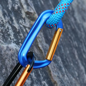12KN Professional Aluminum Carabiner D-Shaped Hooks Climbing Security Master Lock for Outdoor Hiking Camping