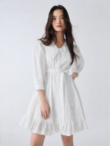 Vero Moda | Sweet Ruffle Peter Pan Collar Three Quarter Sleeve Dress