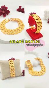 Nice Jewelry Gelang dewasa rantai sisik naga permata perhiasan gelang wanita lapis emas gold GL 168
