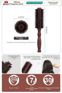 IMLUCKY | Curling Styling Round Brush Boar Bristle