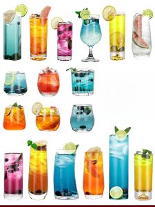 Glass Cocktail Cup Set High Aesthetic Value Mojito Champagne Collins Combination Cocktail Glass Set Martini Cup Combination