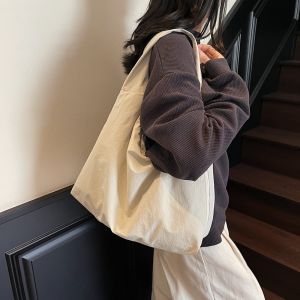 Trendy Japanese Style Canvas Tote Bag Womens 2025 New Fashion Underarm Commuter Single Shoulder Bag Large Capacity