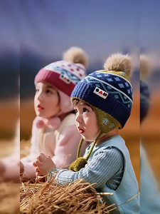 Baby Children Hat Autumn Winter Scarf Gloves Multi-Piece Set Warm Windproof Cold-Proof Ear Protection Hat Set