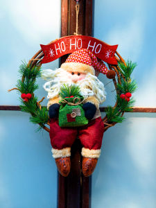 Christmas Decorative Garland Rattan Vine Ring Doll Pendant Wreath Door Hanging Christmas Decorations Dress up Scene Layout