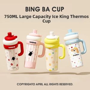 Thermos Cup Insulated Straw Portable High Capacity Stylish