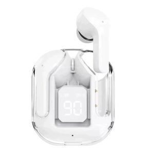 Transparent TWS Bluetooth Earphones Soft Silicone In-ear Design Wireless Sports Gaming Earbuds HiFi Stereo Audio LED Display