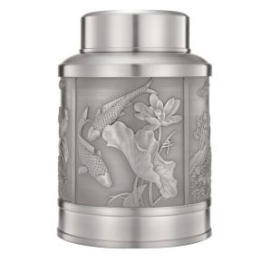 Large Pure Tin Tea Canister