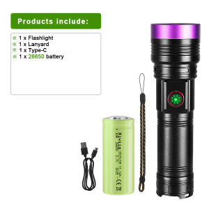 365nm UV Flashlights Powerful Mini Ultraviolet Rechargeable Torch Pet Urine Detector Anti-Counterfeit Resin Curing Stain Check
