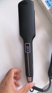 PRO Infrared Wide Flat Iron Hair Straightener Version LCD Display Hair Straightening And Curling Iron Dual Purpose Salon Tool