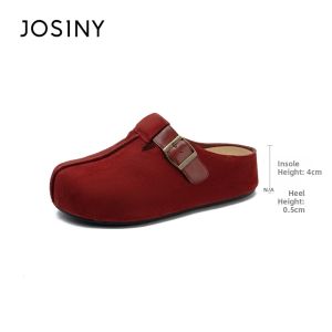 Josiny | Elevating Red Benming Year Birkenstock Shoes Thick Bottom Spring Slip-On