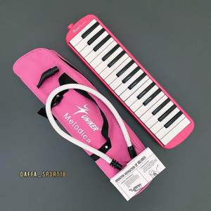 Pianika Uniker Original Tas Cover Pink 32 Key Murah Alat Musik Tiup Pianika Anak